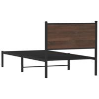 Bedframe zonder matras metaal bruin eikenkleurig 107x203 cm - thumbnail