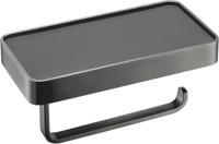 Ben Mykanto toiletrolhouder 18,8x10x9cm geborsteld zwart - thumbnail