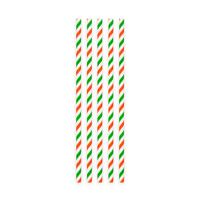 Papieren Rietjes Groen/Wit/Rood (20st) - thumbnail