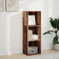 Boekenkast 40x30x114 cm bewerkt hout oud houtkleurig - thumbnail