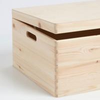 Universele grenen opbergkist met deksel - Extra Groot - thumbnail