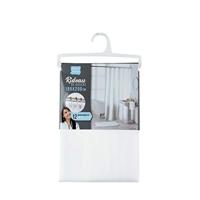 Wicotex douchegordijn textiel uni wit 180x200cm - thumbnail