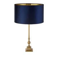 Searchlight Gouden tafellampWhitby met donkerblauwe kap - EU81214AZ - thumbnail
