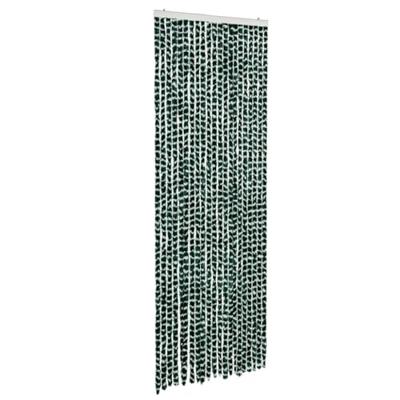 VidaXL Vliegengordijn 90x200 cm chenille groen en wit VidaXL Vliegengordijn 90x200 cm chenille groen en wit