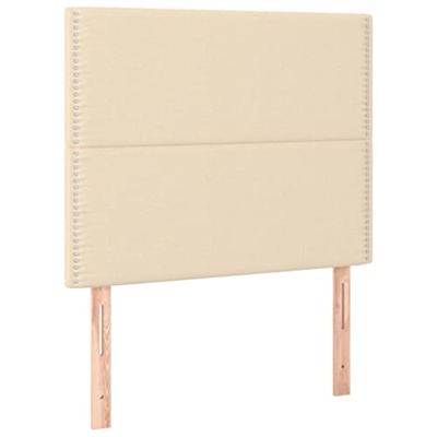 Boxspring met matras en LED stof crèmekleurig 100x200 cm