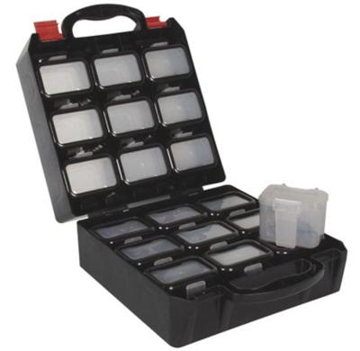 Plastic tool box met 18 plastic doosjes voor riembevestiging Velleman - Velleman