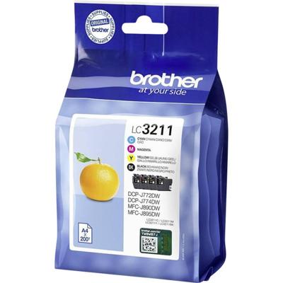 Brother Inktcartridge LC3211 Origineel Combipack Zwart, Cyaan, Magenta, Geel LC3211VAL Brother Inktcartridge LC3211 Origineel Combipack Zwart, Cyaan, Magenta, Geel LC3211VAL