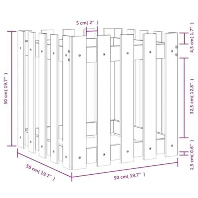 VidaXL Plantenbak met hekontwerp 50x50x50 cm massief douglashout