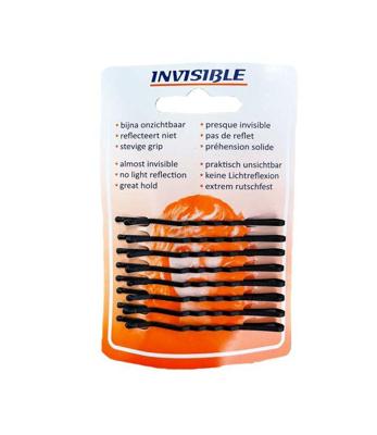 Invisible schuifjes newey kaartje zwart lang