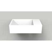Fontein Arcqua Marble Free 40x22x12 cm Rechts Zonder Kraangat Mat Wit - thumbnail