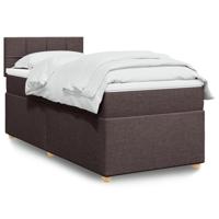 Boxspring met matras stof donkerbruin 100x200 cm - thumbnail