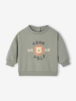 Babysweater met ronde kraag Basics saliegroen - thumbnail