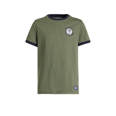 WE Fashion T-shirt met printopdruk legergroen/wit WE Fashion T-shirt met printopdruk legergroen/wit