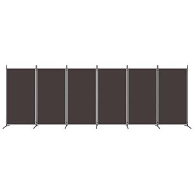 Kamerscherm met 6 panelen 520x180 cm stof bruin