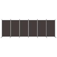 Kamerscherm met 6 panelen 520x180 cm stof bruin - thumbnail