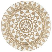 VidaXL Vloerkleed handgemaakt met witte print 120 cm jute - thumbnail