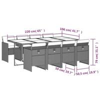 9-delige Tuinset met kussens poly rattan bruin - thumbnail