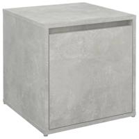 VidaXL Opbergbox met lade 40,5x40x40 cm bewerkt hout betongrijs - thumbnail