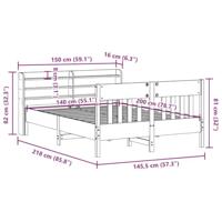 Bedframe zonder matras massief grenenhout 140x200 cm - thumbnail