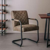 Tower Living Eetkamerstoel 'Civo' PU, kleur Groen - thumbnail