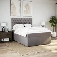 Boxspring met matras stof taupe 160x200 cm - thumbnail