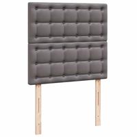 Ottomaanse bed met matras 100x200cm kunstleer grijs - thumbnail