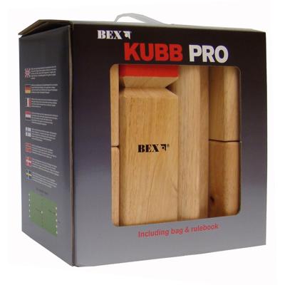 Bex Kubb pro rubberhout met rode koning Bex Kubb pro rubberhout met rode koning