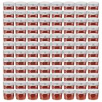 VidaXL Jampotten met zilverkleurige deksels 96 st 110 ml glas - thumbnail