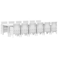 Tuin Eetset 13 pcs Wit Polt riet - thumbnail