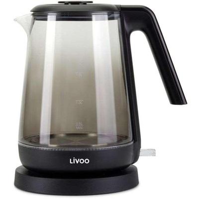 Waterkoker - LIVOO - DOD216N - 2200 W - 1,7 L - Glas / Zwart