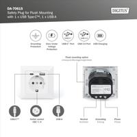 Digitus DA-70615 Stopcontact (onderbouw) Met USB Wit - thumbnail