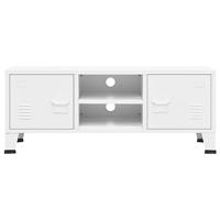 Tv-meubel industrieel 105x35x42 cm metaal wit - thumbnail