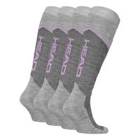 HEAD Skisokken Kneehigh 2-pack Light Grey Melange / Lilac-35/38 - thumbnail