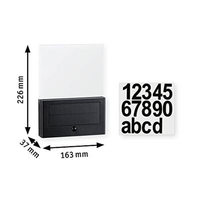 Paulmann 94725 Neda IP44 2200K Huisnummerlamp op zonne-energie Energielabel: G (A - G) 1 W Antraciet