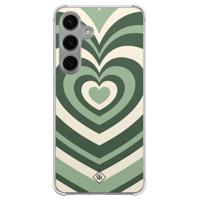 Samsung Galaxy S24 shockproof hoesje - Groen hart swirl - thumbnail