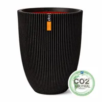 Capi nature groove nl elegant laag bloempot 46x58 cm zwart - thumbnail