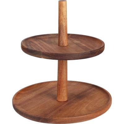 Excellent Houseware Etagere 2-laags acaciahout ø22xh23cm Excellent Houseware Etagere 2-laags acaciahout ø22xh23cm