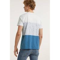 edc Men T-shirt met biologisch katoen wit/blauw - thumbnail