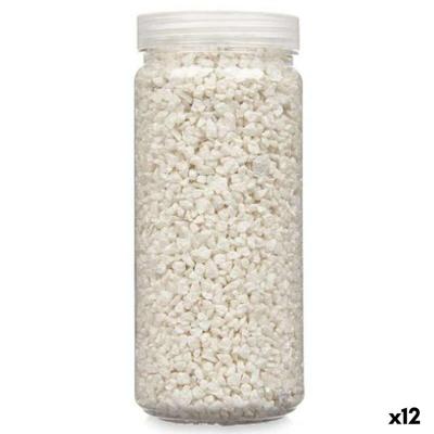 Decoratieve stenen Gift Decor Wit 2 - 5 mm 700 g 6,5 x 15,5 x 6,5 cm 6,2 x 15,3 x 6,2 cm 6,5 x 15,8 x 6,5 cm (12 Stuks)