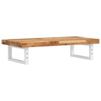 Badkamer wandschap staal en massief acaciahout - thumbnail