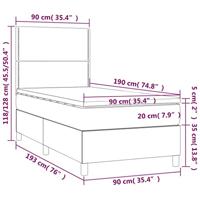 Boxspring met matras kunstleer cappuccinokleurig 90x190 cm - thumbnail