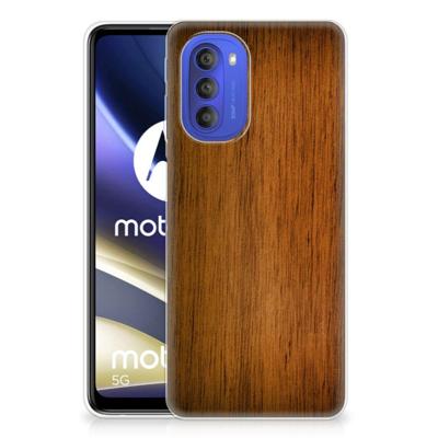 Motorola Moto G51 5G | Bumper Hoesje | Donker Hout