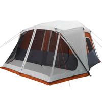 VidaXL Tent met led 10-persoons snelontgrendeling lichtgrijs en oranje - thumbnail