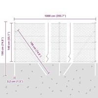 VidaXL Afrasteringspaal groen 10 x 1,4 m (50 mm gaas) staal en pvc - thumbnail