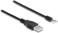Delock Kabel USB 2.0 Type-A stekker naar 4 x open kabeluiteinden 1 m zwart - thumbnail