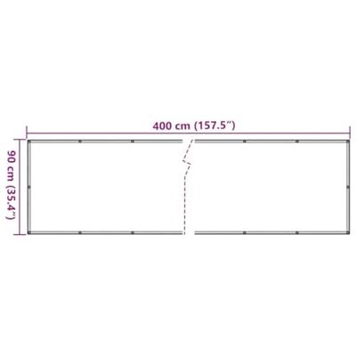 Balkonscherm 400x90 cm PVC antracietkleurig - thumbnail
