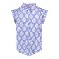 Geisha Meisjes blouse print - blauw/off wit - thumbnail