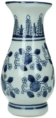 Kersten vaas porselein dutch delight 7.5x15cm blauw