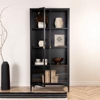 Nohr Vitrinekast 'Danyella' 190 x 90cm, kleur zwart - thumbnail