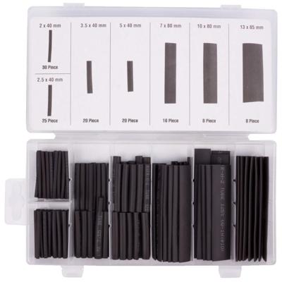 Krimpkous assortiment zwart, 127 stuks in opbergbox.